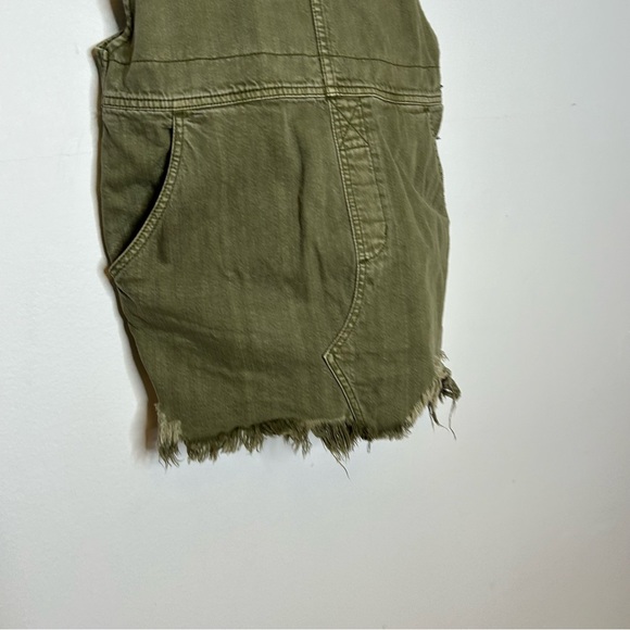 Free People Distressed Green Overall Denim Dress - Picture 5 of 7